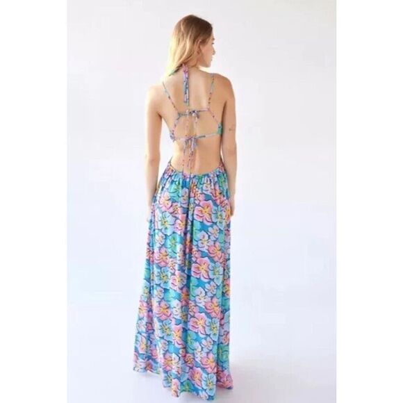 NWT For Love & Lemons Yasmin Multicolor Floral Maxi Dress Size XS $268 MSRP - Picture 2 of 10